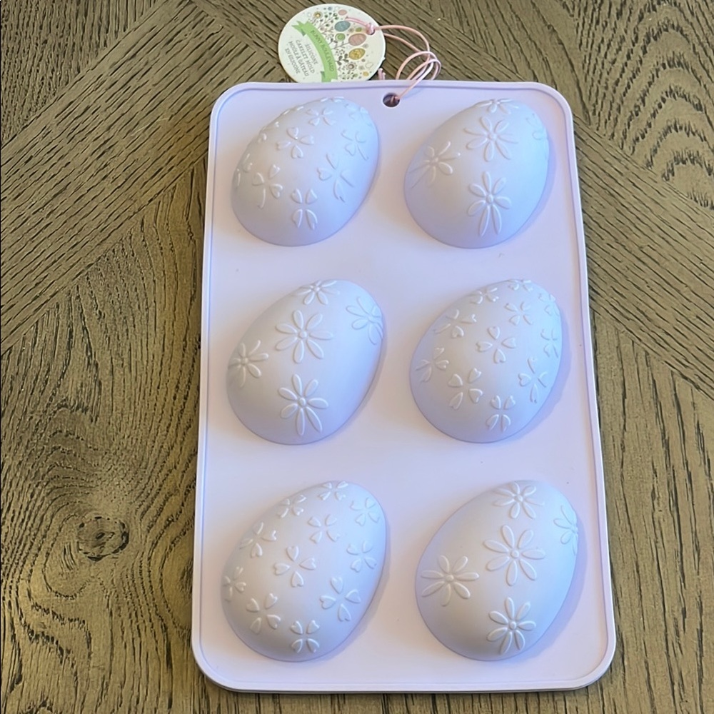 Floral Silicone Easter Egg Mold Purple Spring Bakeware Craft Art Resin New